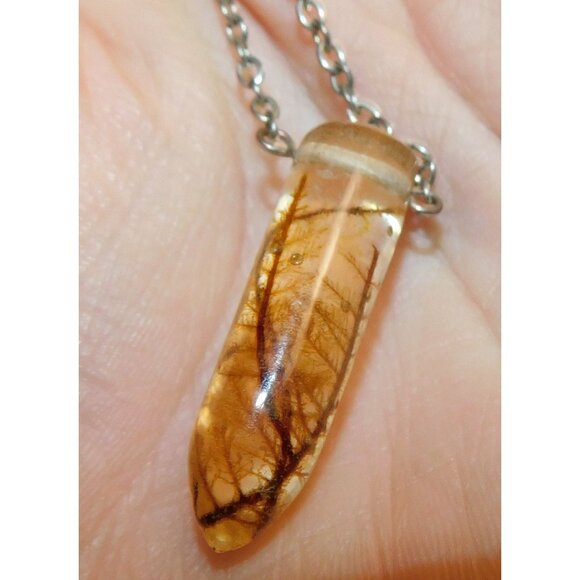 Handmade Fairycore Mossy Vine Resin Necklace - Picture 2 of 5